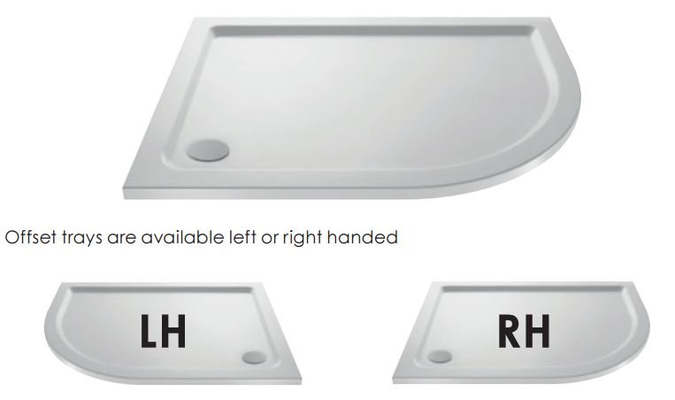Nuie 1200 x 900 Stone Resin Offset Stone Resin Quadrant Shower Tray LH ...