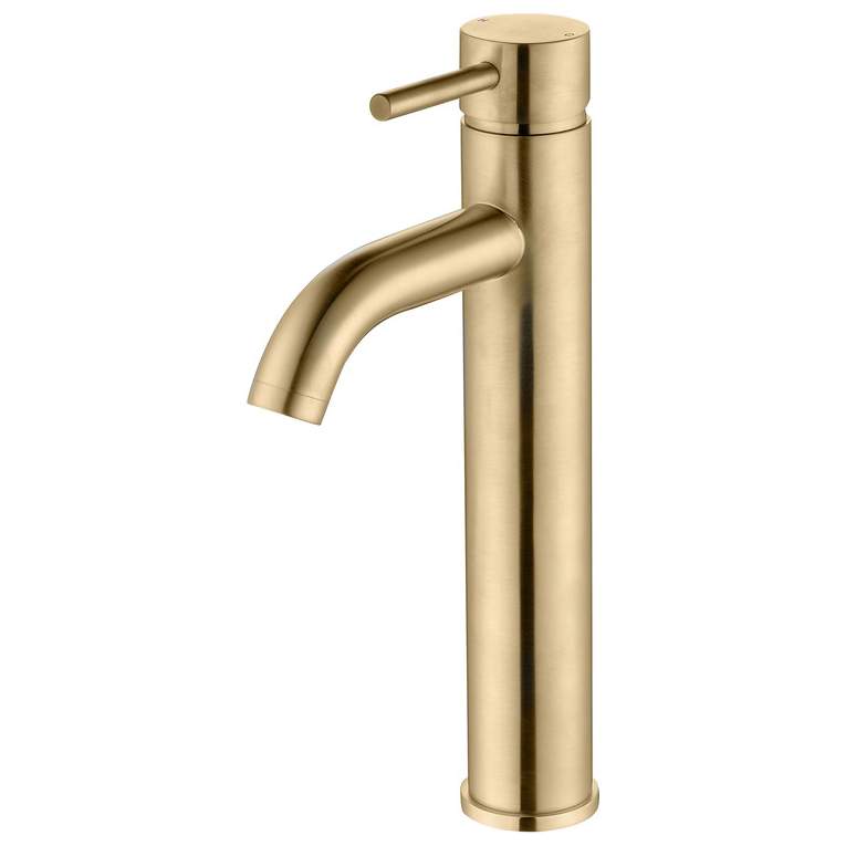 Pomeranian Mono Tall Basin Tap - Brushed Brass