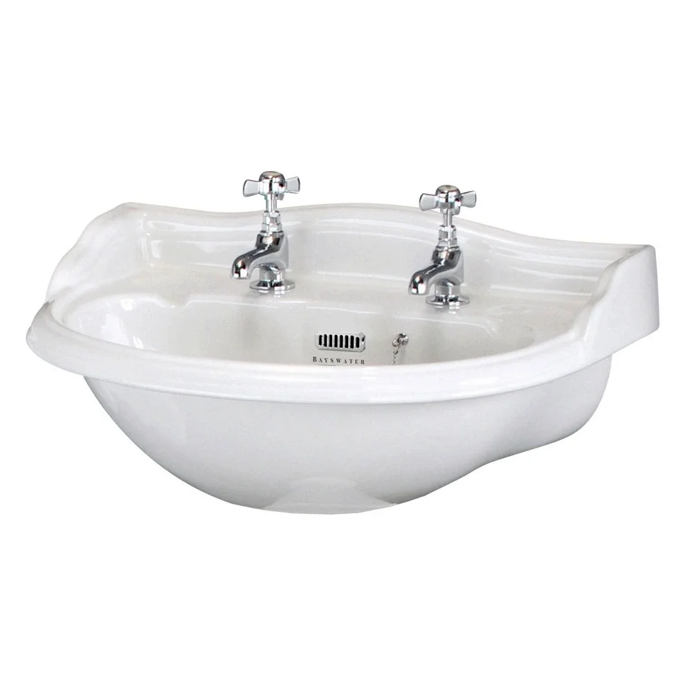 Bayswater Porchester 600mm 2 Tap Holes Basin