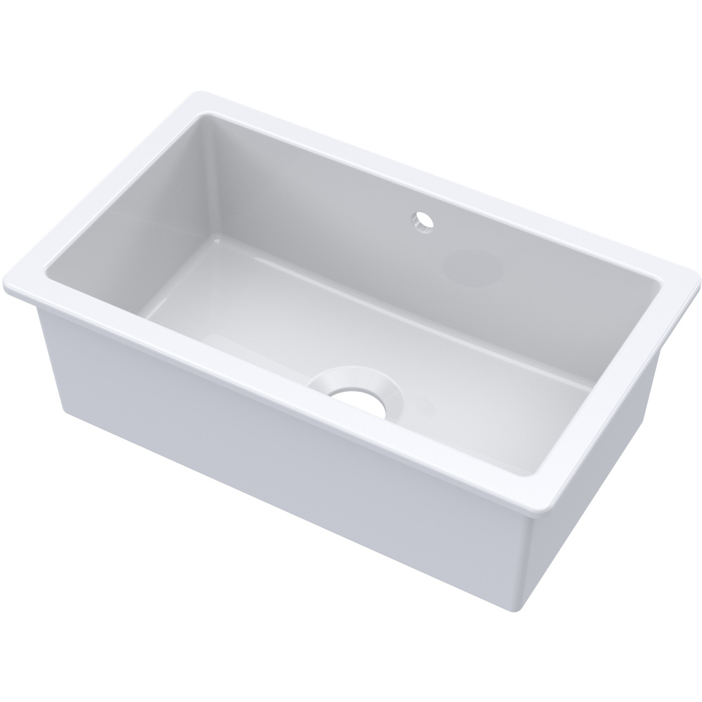 NUIE Inset Single Bowl Kitchen Sink with Overflow 762 x 457 x 254mm