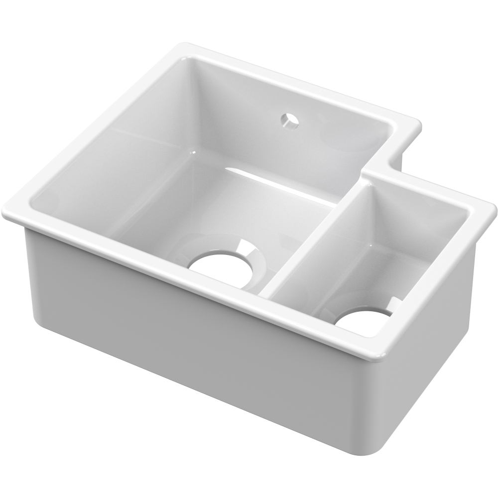 NUIE Inset Left Hand 1.5 Bowl Kitchen Sink 549 x 441 x 195mm