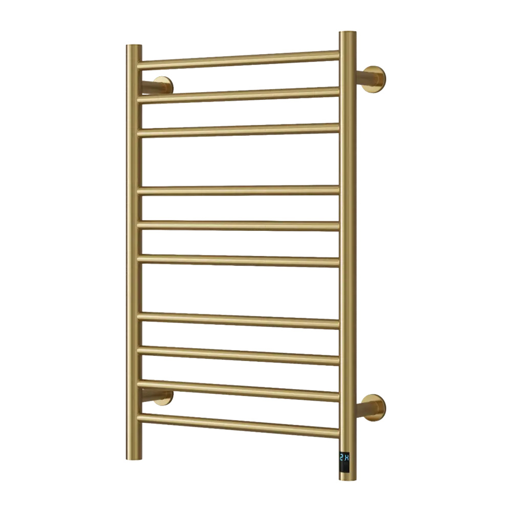 Reina Arnage 800 x 500mm Brushed Brass Bathroom Electric Towel Radiator