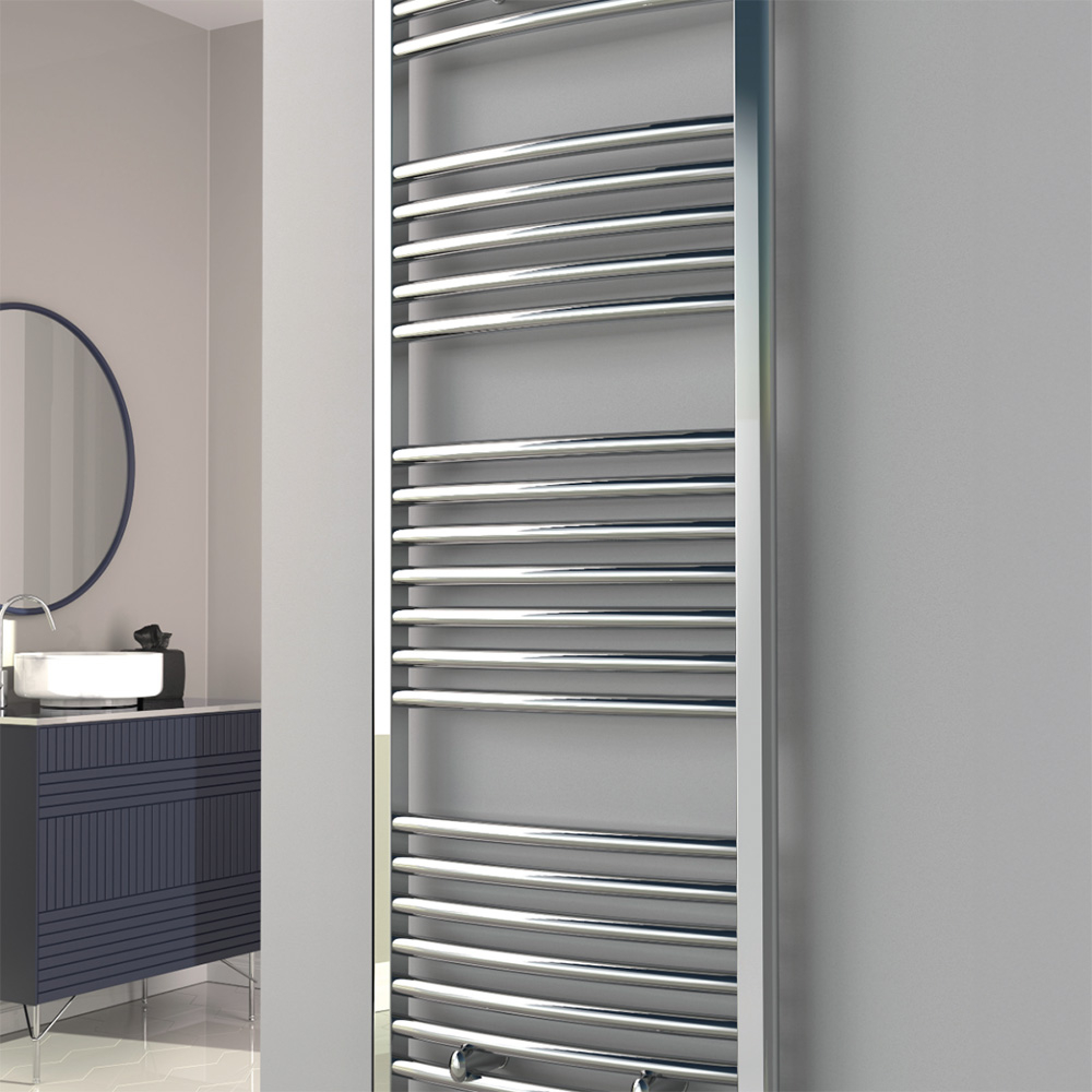 Reina Diva Chrome 1000 x 500mm Curved Electric Radiator, AG50100CC-E