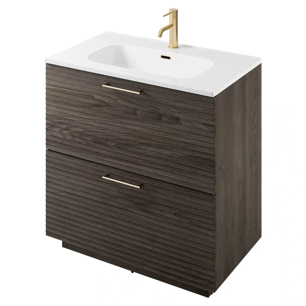 Rhythm Lave Oak Floor Standing Vanity Unit - 800mm
