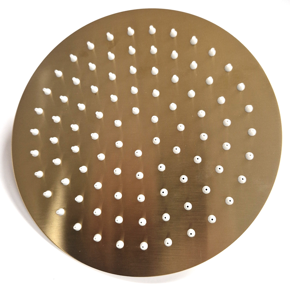 Ripley 200mm Brass Round Slimline Shower Head