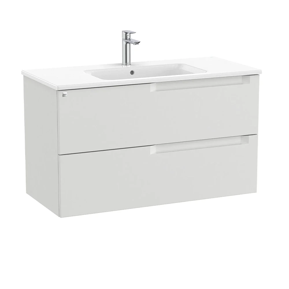 Roca Aleyda 1000mm Pebble Grey 2 Drawer Vanity Unit & Basin