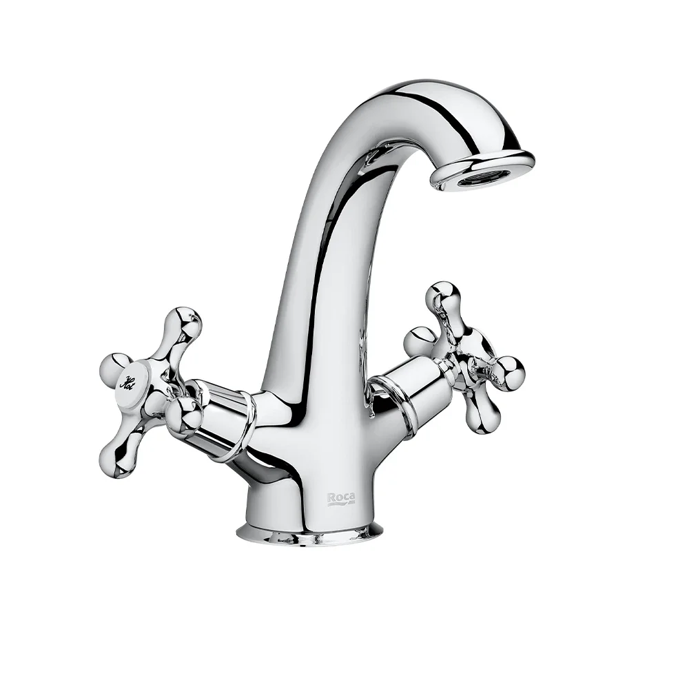 Roca Carmen Chrome Twin Lever Basin Mixer