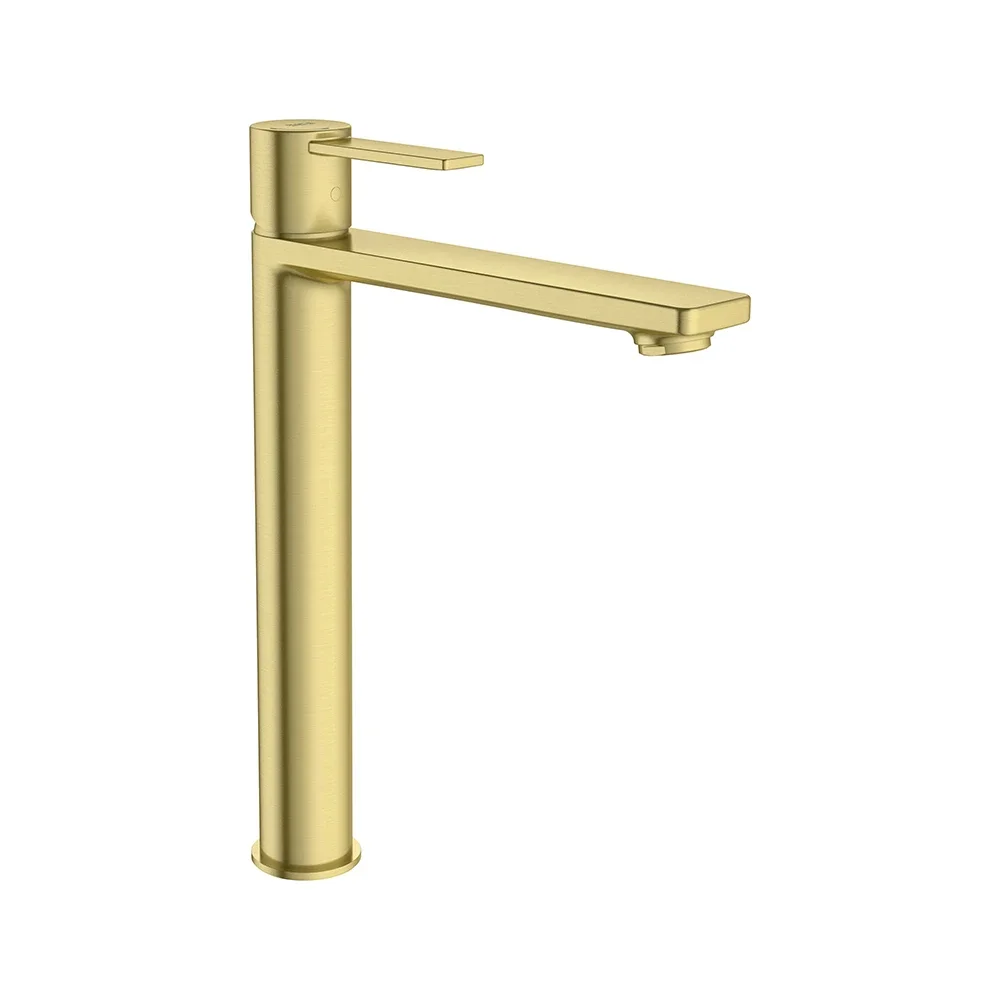 Roca Targa Brushed Brass Tall Basin Mixer Tap