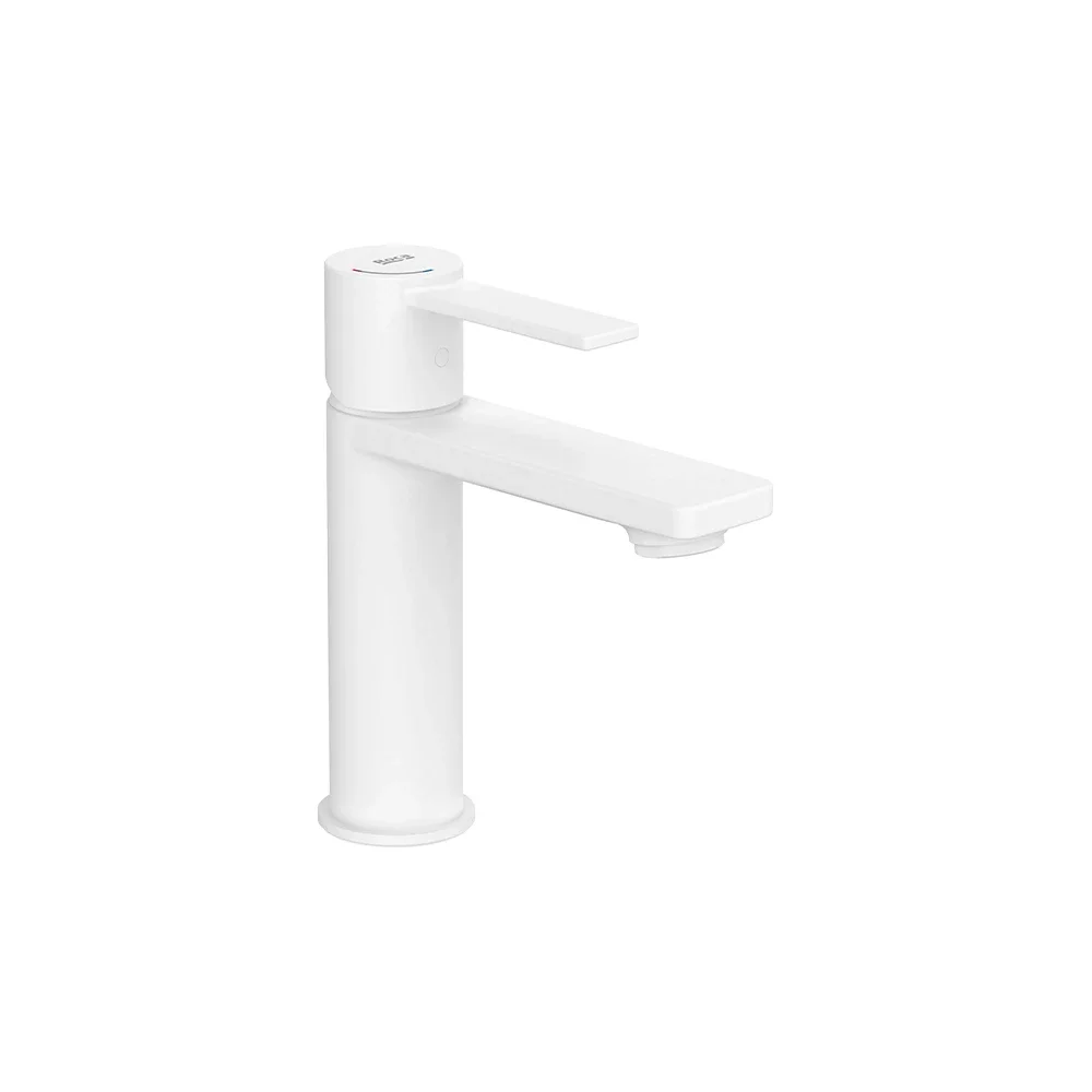 Roca Targa Matt White Basin Mixer Tap