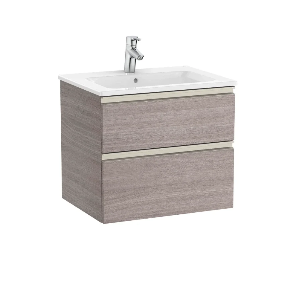 Roca The Gap 550mm 2 Drawer Vanity Unit & Basin - City Oak