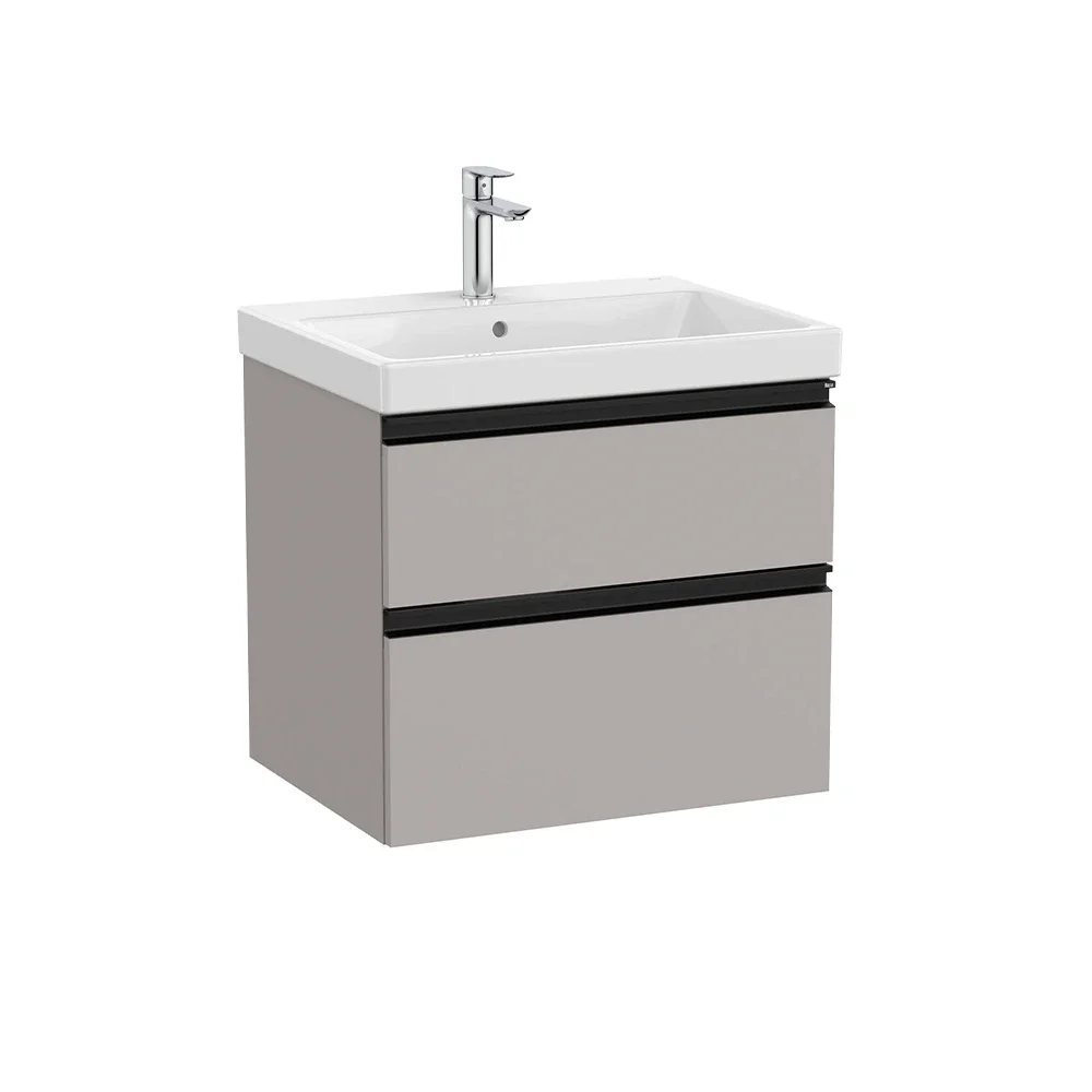 Roca The Gap 600mm Matt Grey 2 Drawer Vanity Unit & Basin