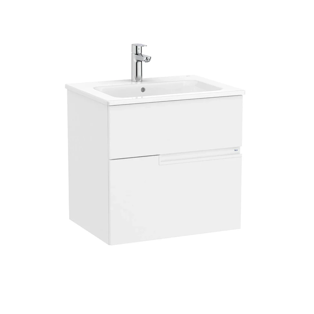 Roca Victoria-N 600mm Matt White 2 Drawer Vanity Unit & Basin