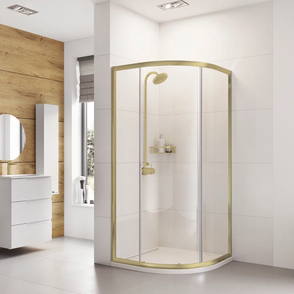 Roman Haven6 Brushed Brass 900mm One Door Quadrant Shower Enclosure