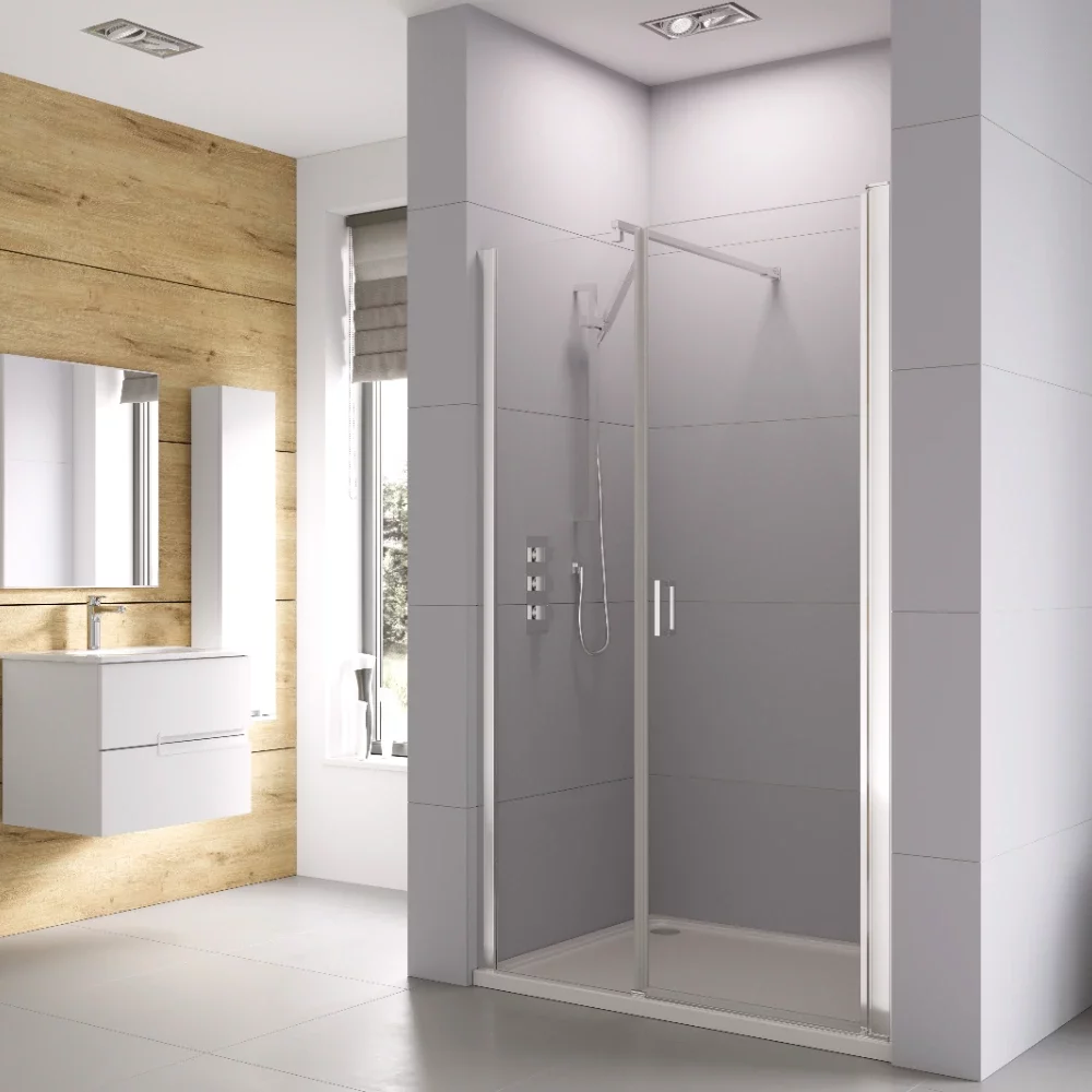 Roman Haven6 Chrome 900mm Alcove Fitting Frameless Pivot Shower Door
