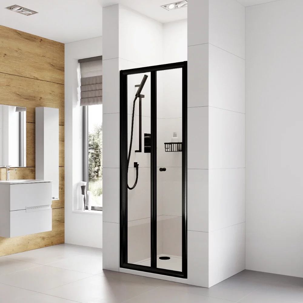 Haven6 Matt Black 760mm Bi-Fold Shower Door