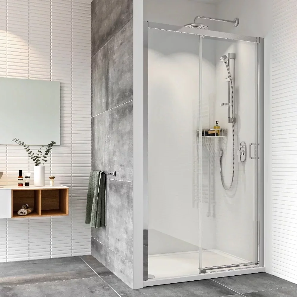 Roman Haven8 Chrome 1200mm Level Access Right Hand Sliding Shower Door - CLEARANCE