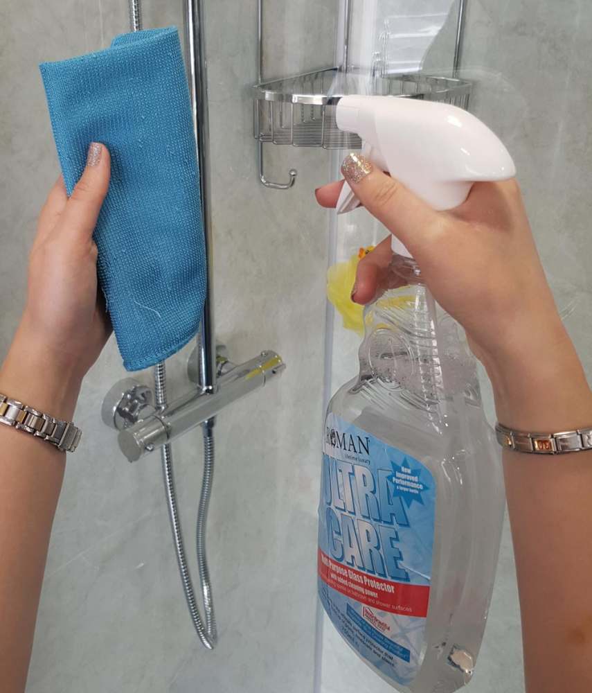 Roman Ultra Care Shower Glass Cleaner Protector 750ml Bottle Spray