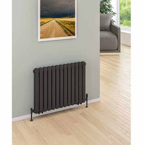 Eastbrook Rubano 600 x 383mm Horizontal Designer Radiator - Matt Anthracite