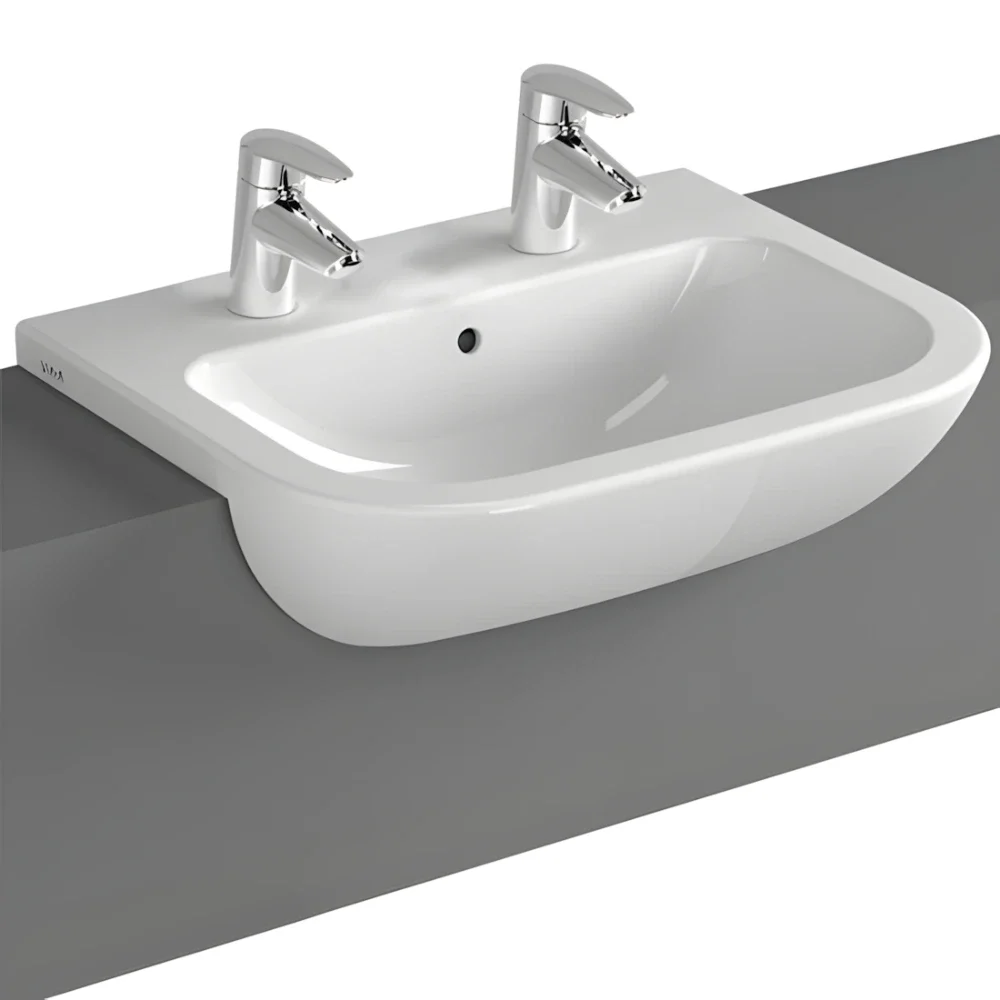VitrA S20 Semi-Recessed Basin Two Tap Hole