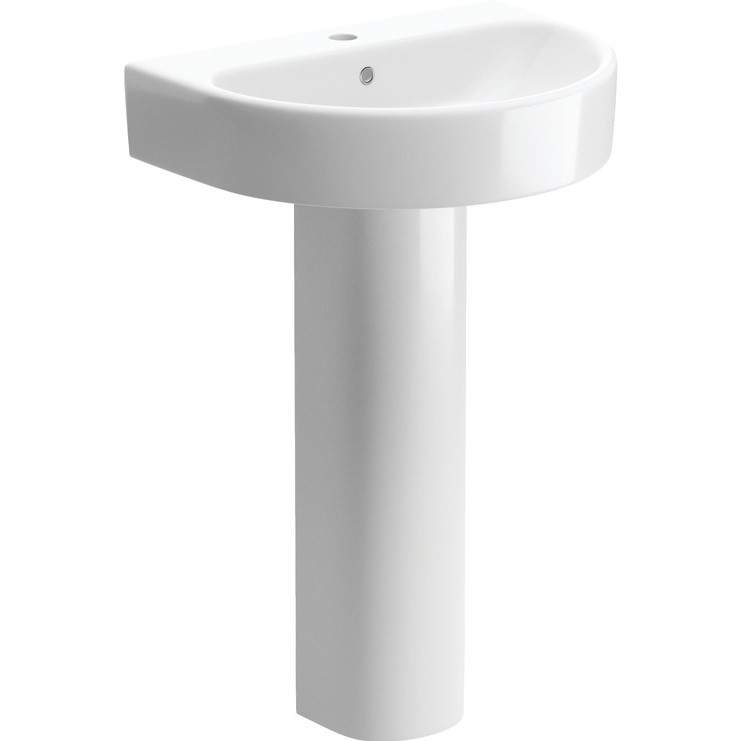 Saxony 555 x 430mm 1 Tap Hole Basin & Full Pedestal