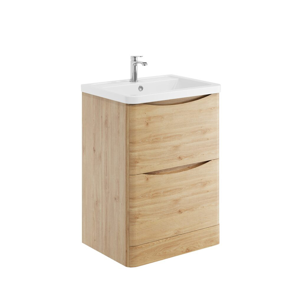 Scudo Bella 600 Davos Oak Floor Standing Vanity Unit