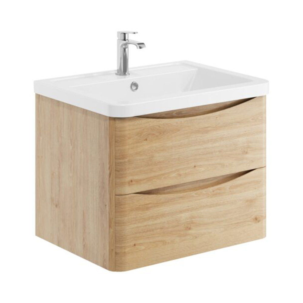 Scudo Bella 600 Davos Oak Wall Hung Vanity
