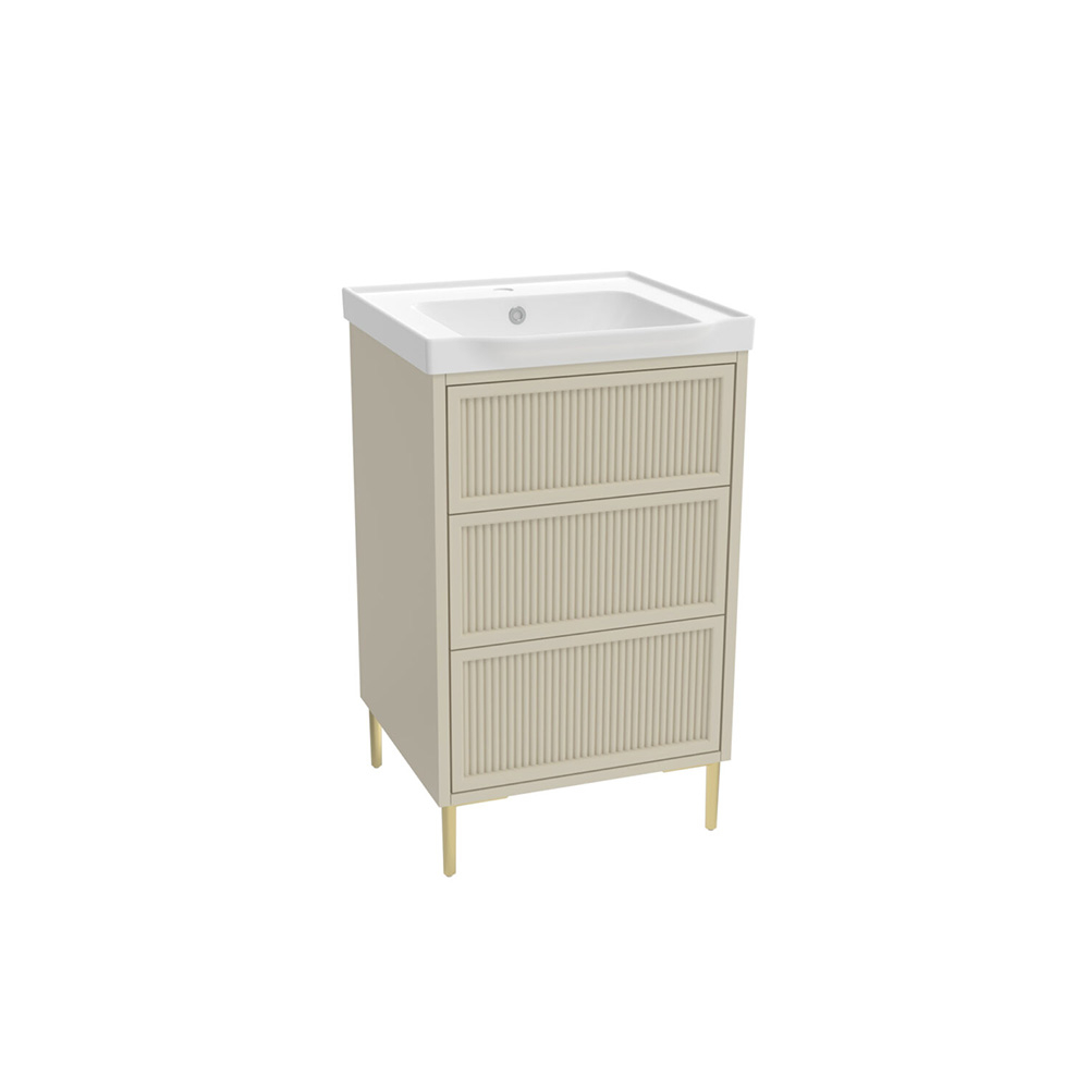 Scudo Bota 500 Stone Fluted Freestanding Vanity Unit