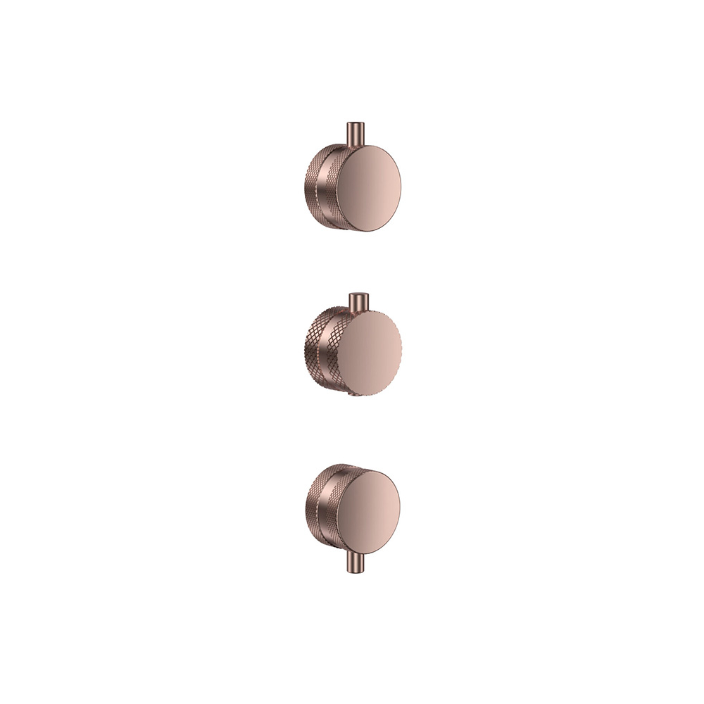 Scudo Brushed Bronze Concealed Knurled Handle 3 Pack