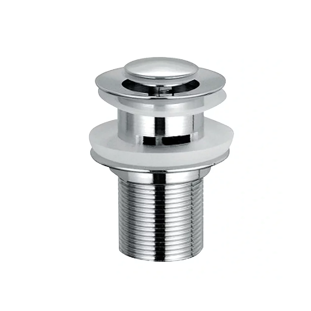 Scudo Chrome Round Centre Dome Slotted Sprung Basin Waste