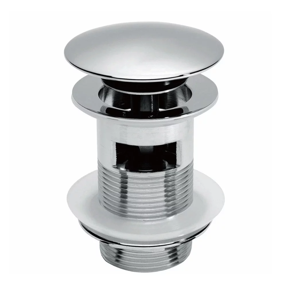 Scudo Round Chrome Dome Slotted Sprung Basin Waste