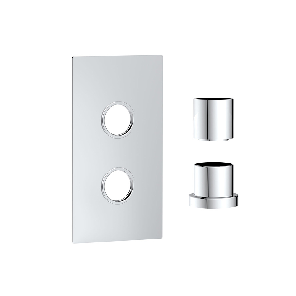 Scudo Chrome Double Concealed Plate with Sleeves
