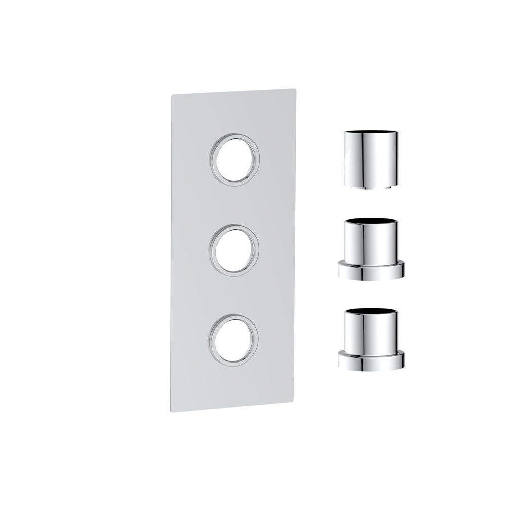Scudo Chrome Triple Concealed Plate with Sleeves