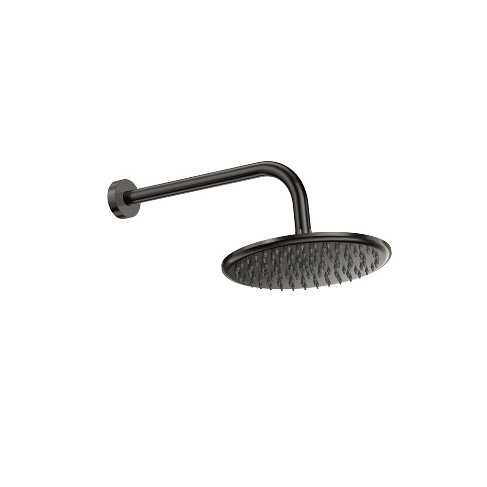 Scudo Round Gunmetal Shower Head and Arm