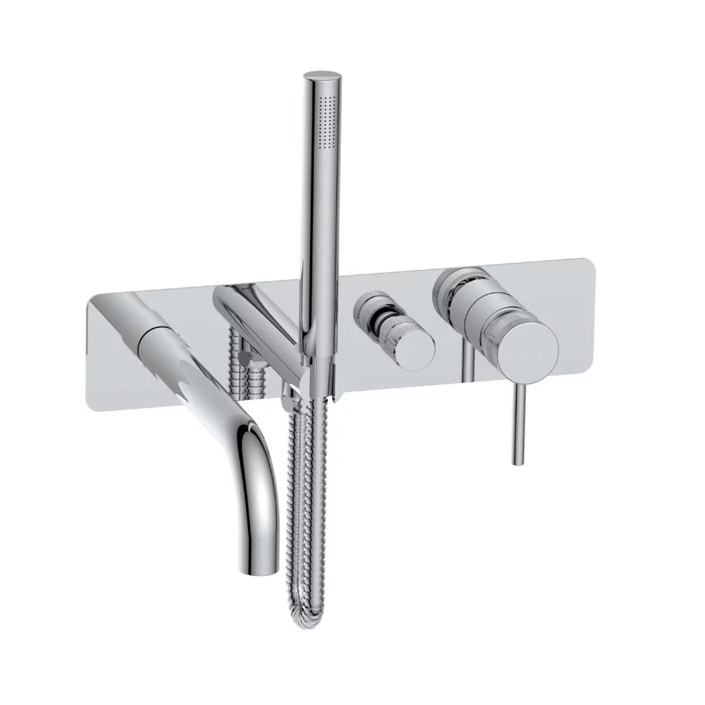 Scudo Core Wall Mounted Bath Shower Mixer & Handset Chrome