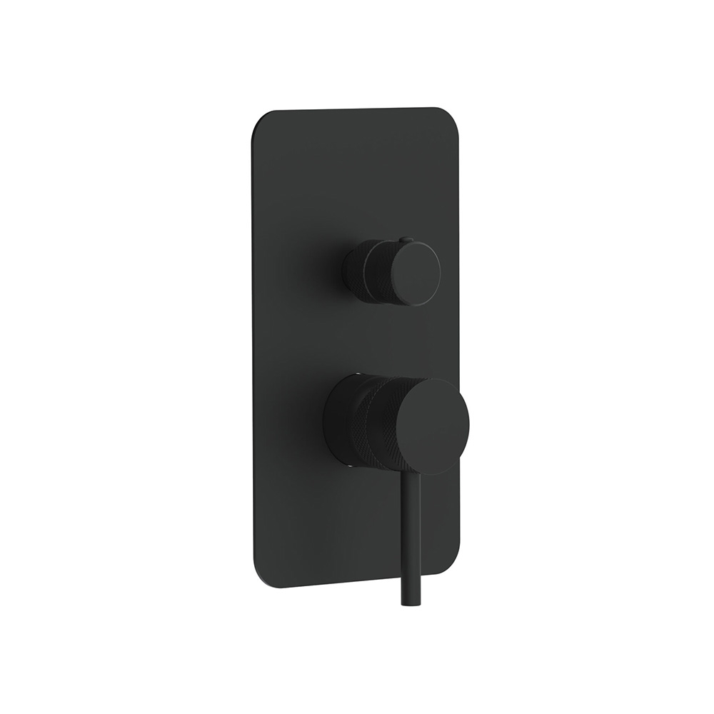 Scudo Core Matt Black Concealed Manual Dual Outlet