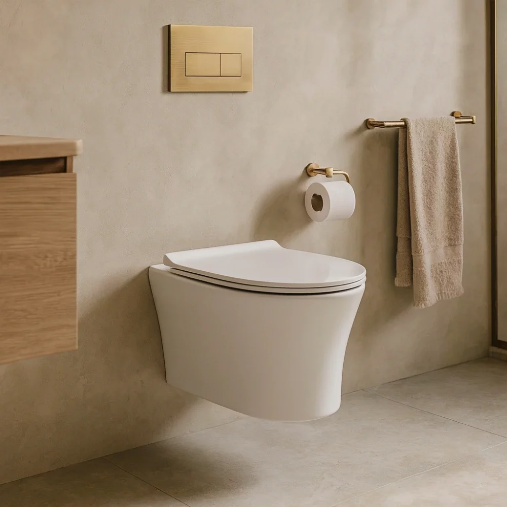 Scudo Deia Rimless Wall Hung Toilet and Soft Close Seat