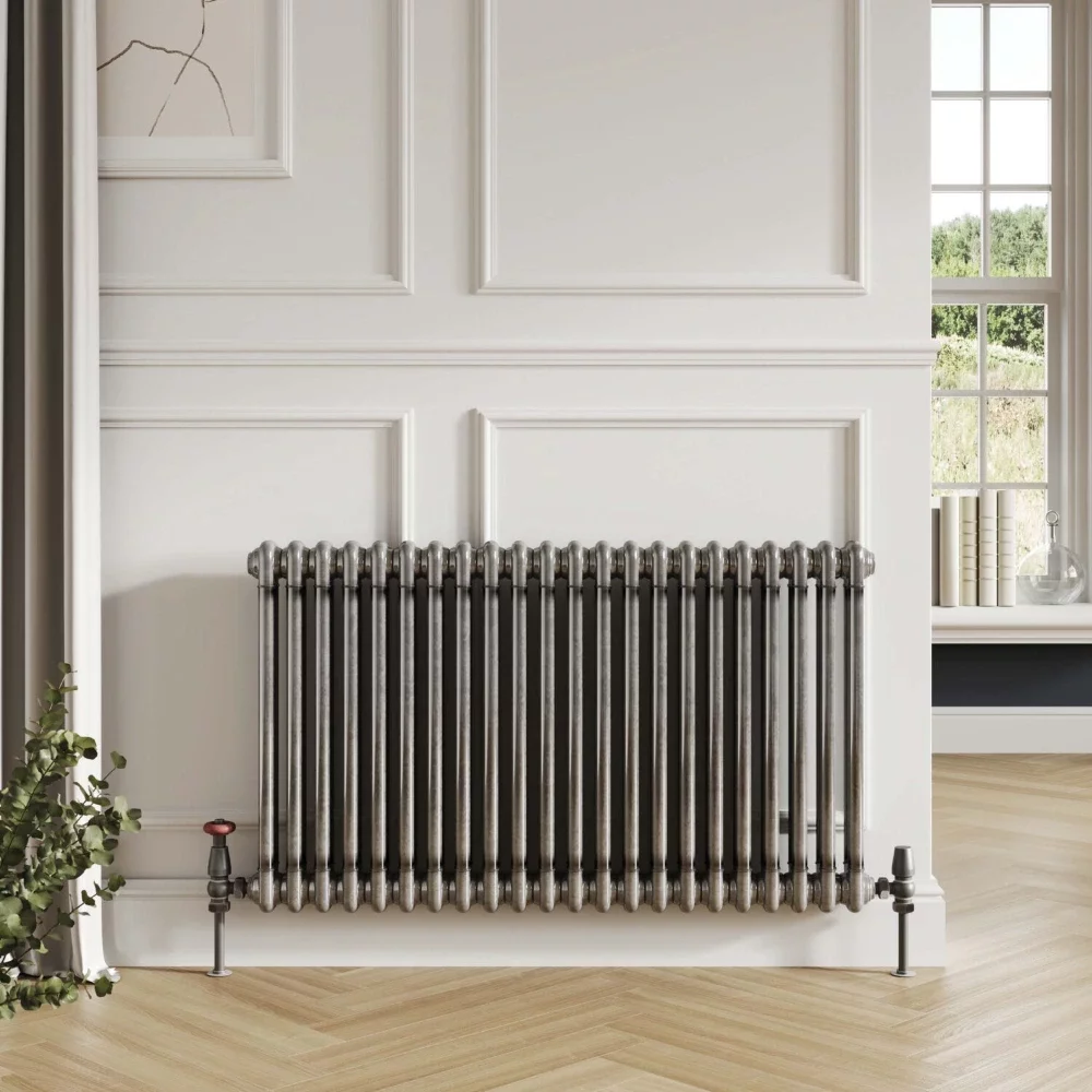 Scudo 2 Column 600 x 830mm Raw Metal Horizontal Designer Radiator