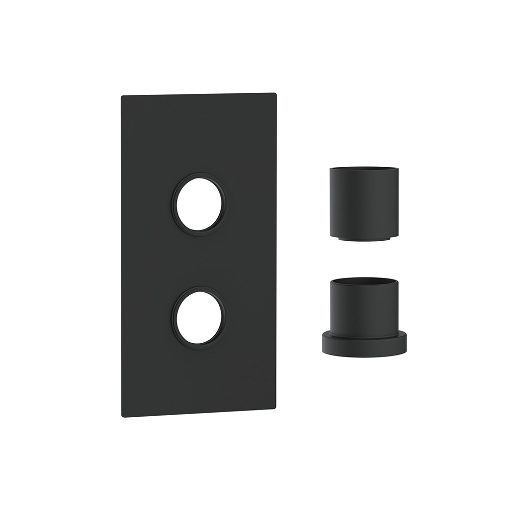 Scudo Matt Black Single Concealed Plate with Sleeves