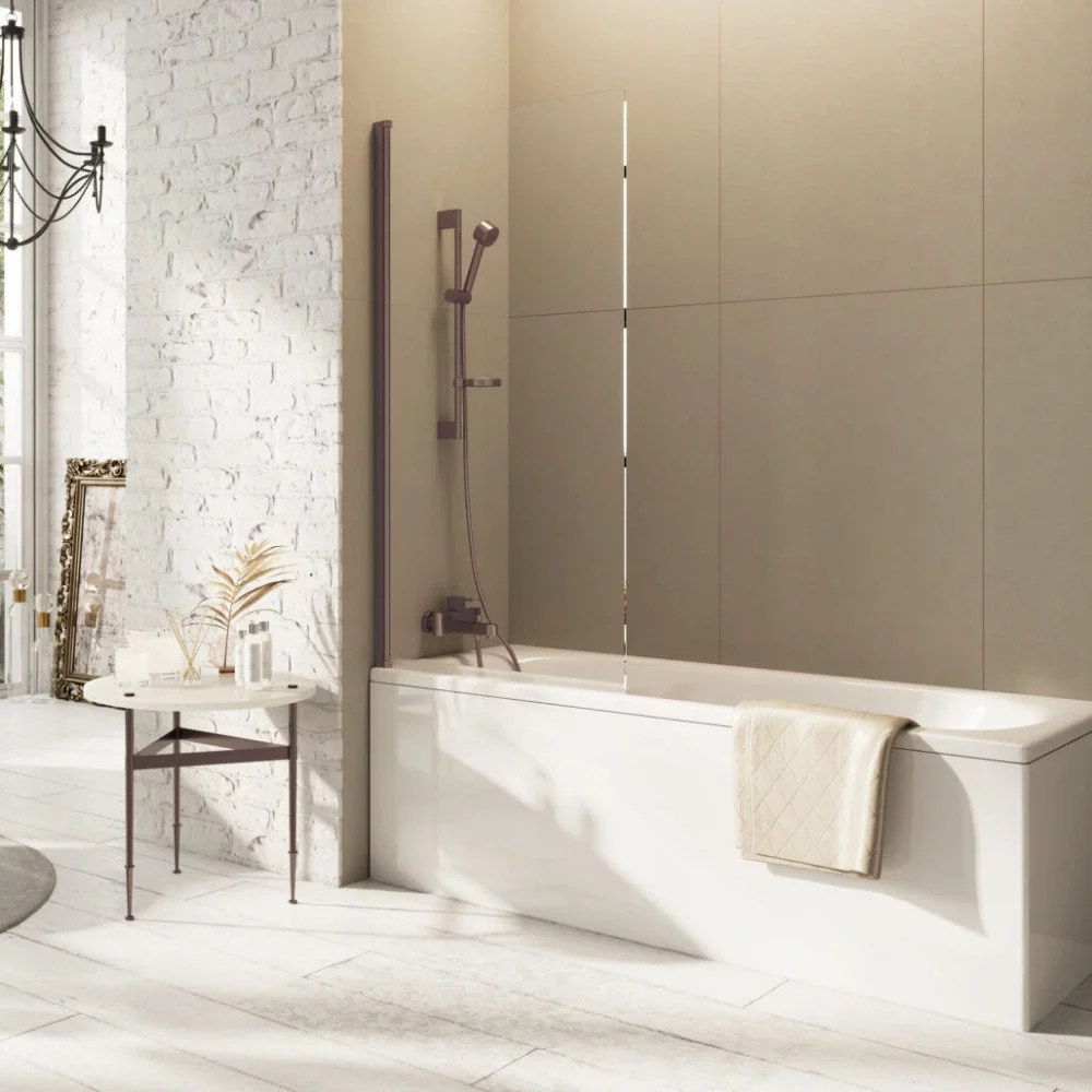 Lancia Thalia Brushed Bronze Bath Shower Screen