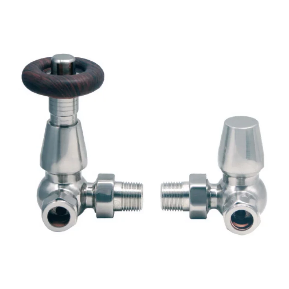 Scudo Traditional Angled Nickel Thermostatic Radiator Valves