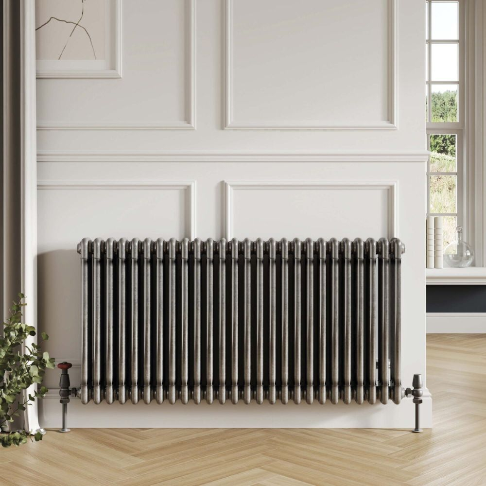 Scudo 3 Column 600 x 643mm Raw Metal Horizontal Designer Radiator