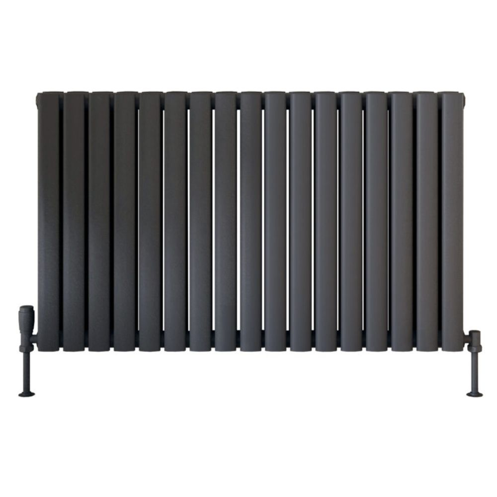 Scudo Apex 600 x 767mm Anthracite Horizontal Double Designer Radiator