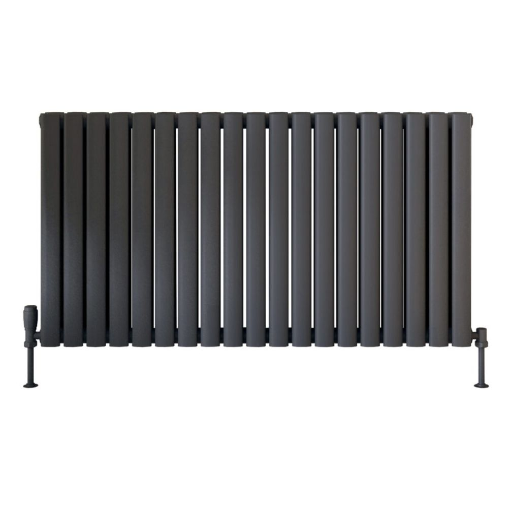 Scudo Apex 600 x 994mm Anthracite Horizontal Double Designer Radiator