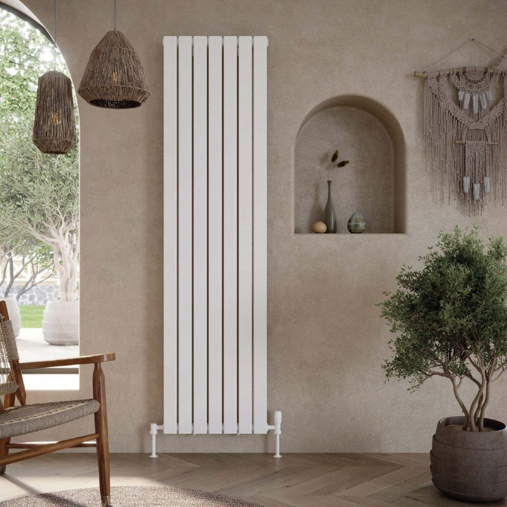 Scudo Bravo 1800 x 408mm White Double Vertical Designer Radiator