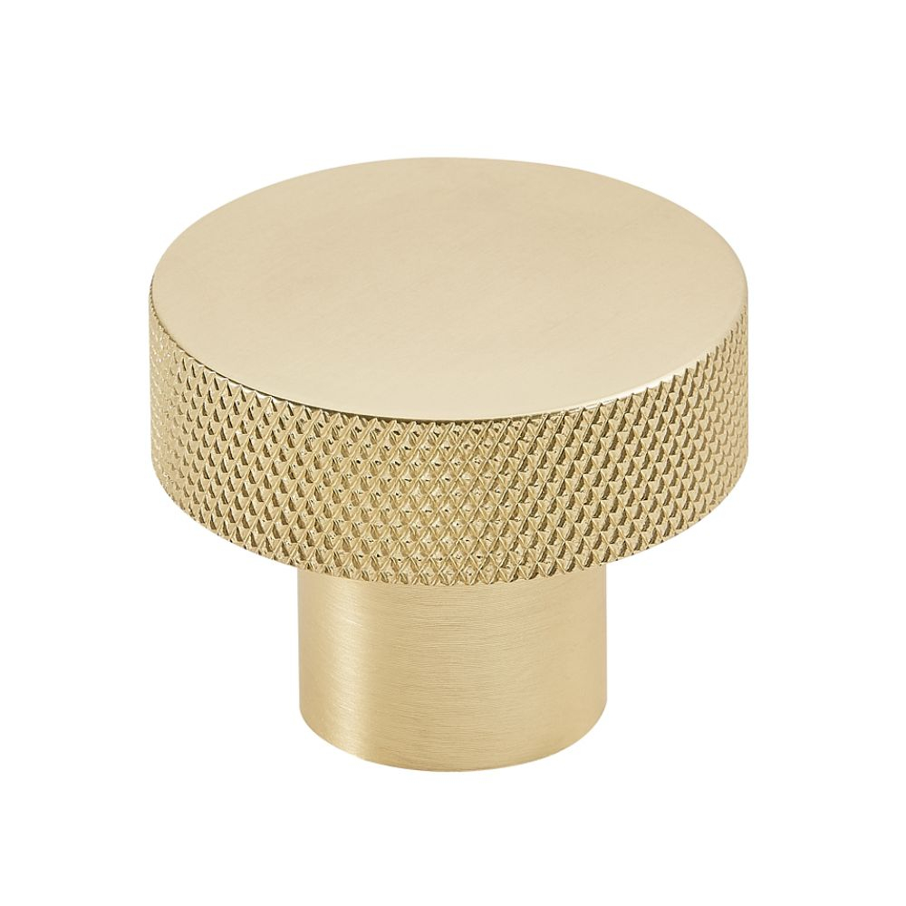 Scudo Knurled Brushed Brass Round Handle