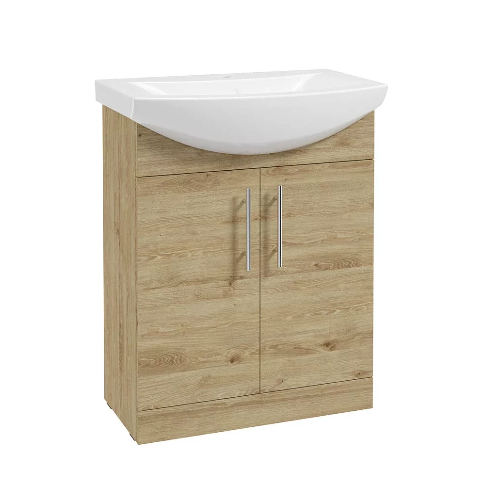 SELECT Strata Oak 650mm Floor Standing Vanity Unit and Basin