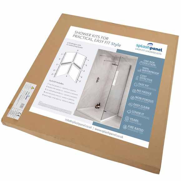 Splashpanel Two Sided Fast Fit PVC Shower Board Kit - Classic Marble - CLEARANCE