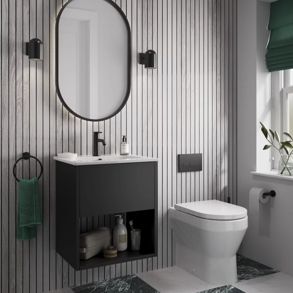 Showerwall Arcade Grey Oak Laminate Slat Wall Panels