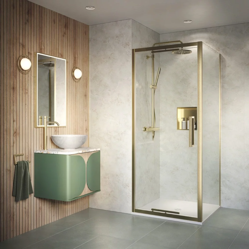 Showerwall Arcade Oak Laminate Slat Wall Panels