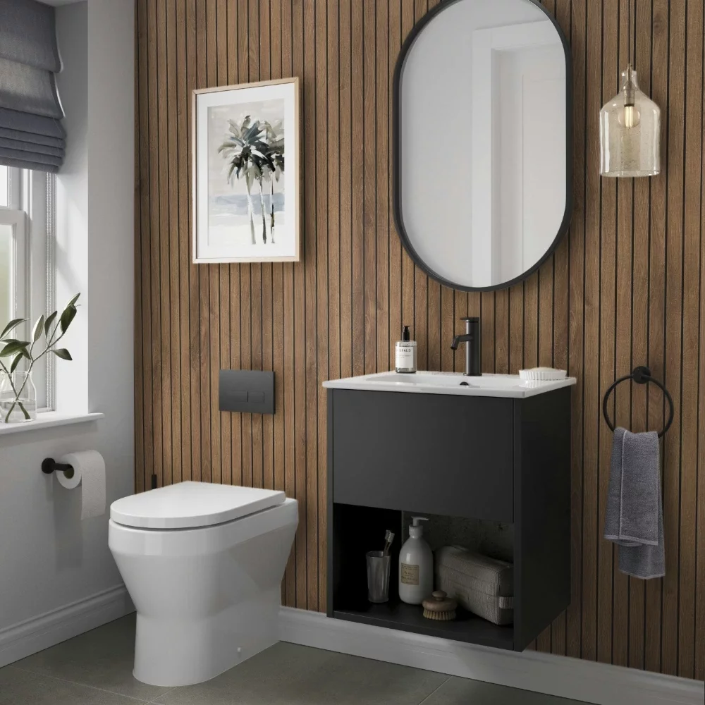 Showerwall Arcade Walnut Laminate Slat Wall Panels